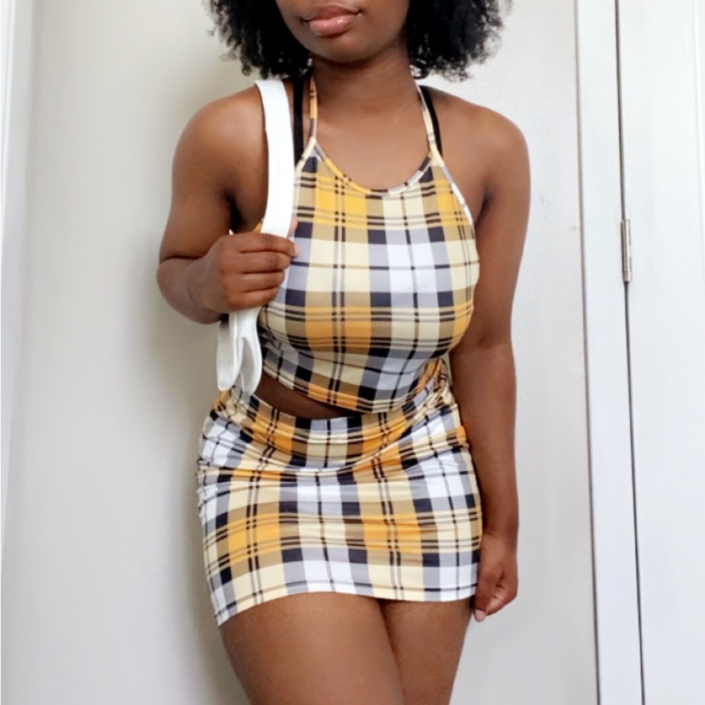 Fashion Nova Yellow two-piece set